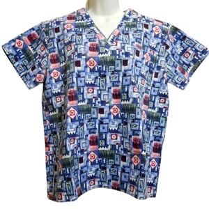 ON Que Lac-Mac V- Neck Short Sleeve Medical Scrub Top